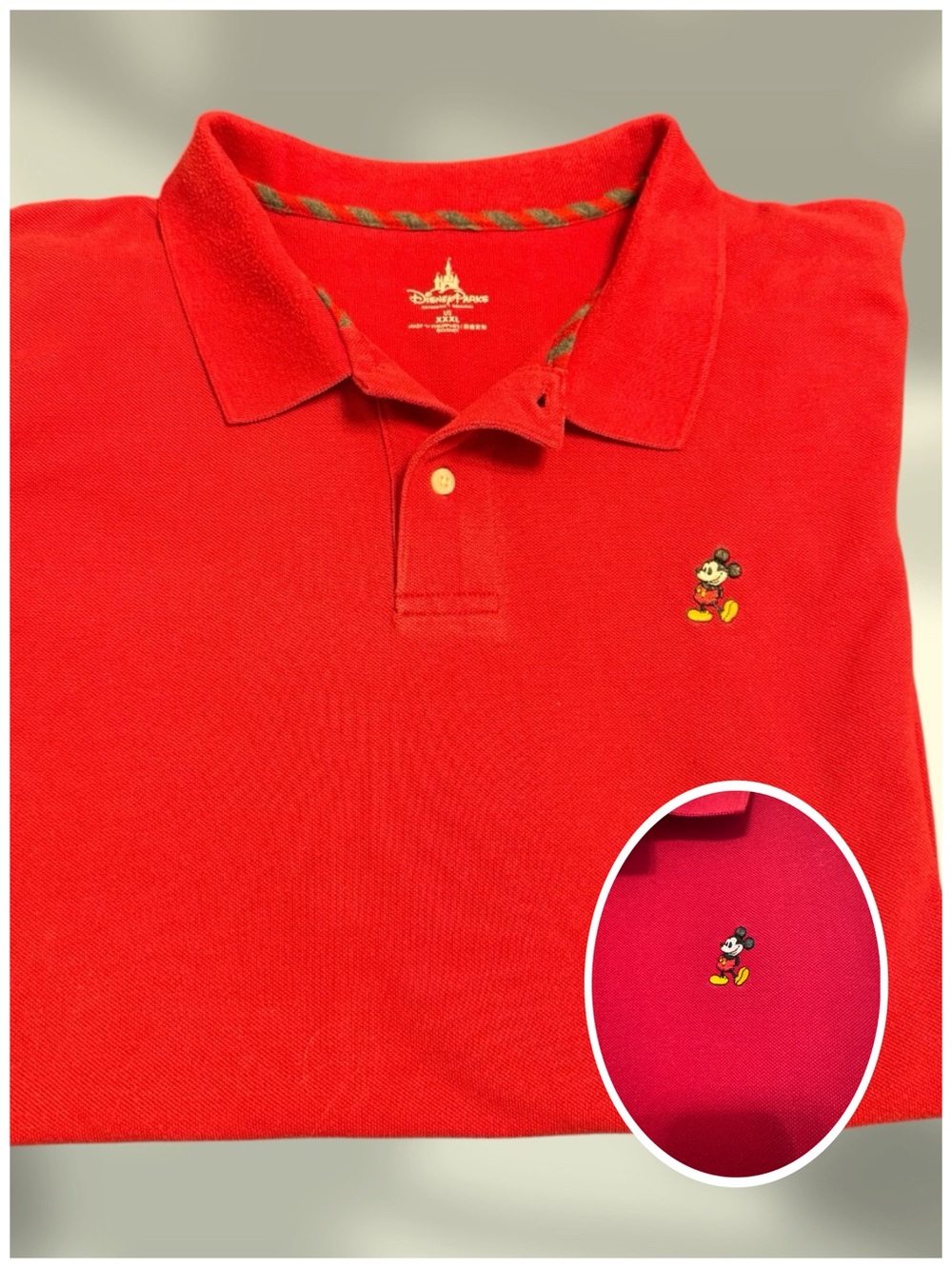 Disney Parks Authentic Originals Red Polo Shirt with Embroidered Mickey XXXL